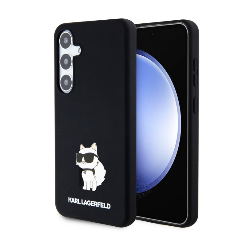 Samsung Galaxy S24+ Karl Lagerfeld Liquid Silicone Choupette NFT Case fekete