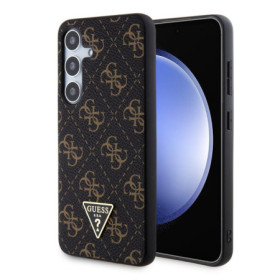 Samsung Galaxy S24 Guess PU Leather 4G Triangle Metal Logo Case fekete
