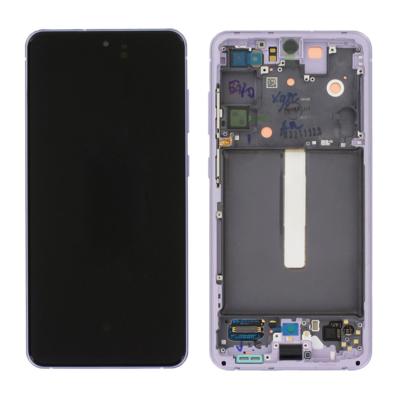 Samsung Galaxy S21 FE 5G (SM-G990B) LCD displej + dotyková plocha + rám fialová - originál