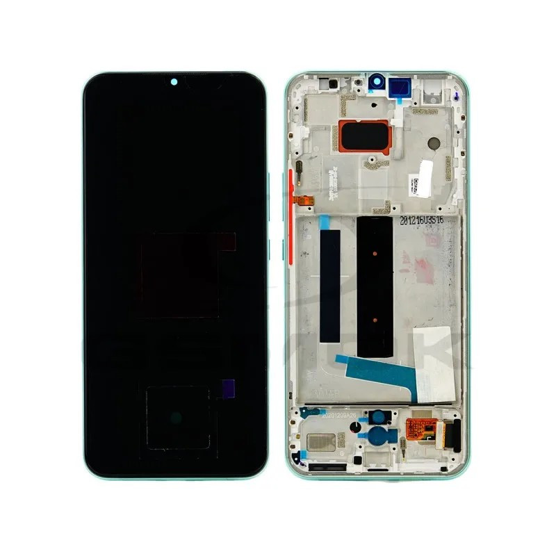 Xiaomi Mi 10 Lite 5G LCD kijelző + érintő +keret zöld - eredeti