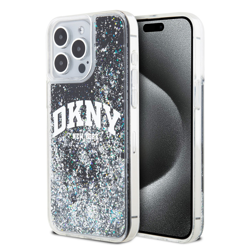 DKNY Liquid Glitter Arch Logo pouzdro pro iPhone 13 Pro černá