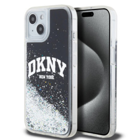 DKNY Liquid Glitter Arch Logo Fall für iPhone 14 schwarz