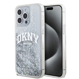 DKNY Liquid Glitter Arch Logo pouzdro pro iPhone 15 Pro Max transparentní