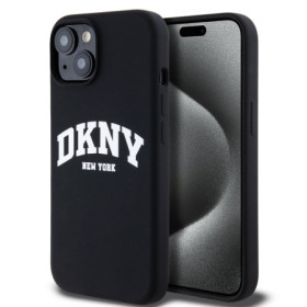 DKNY Liquid Silicone Arch Logo MagSafe Fall für iPhone 14 schwarz