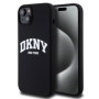 DKNY Liquid Silicone Arch Logo MagSafe puzdro pre iPhone 15 Plus čierna