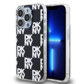 DKNY PC/TPU Checkered Pattern Case for iPhone 15 Pro black
