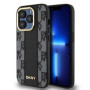 DKNY PU Leather Checkered Pattern Magsafe puzdro pre iPhone 15 Pro čierna