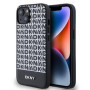 DKNY PU Leather Repeat Pattern Bottom Stripe Case for iPhone 13 black