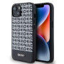 DKNY PU Leather Repeat Pattern Bottom Stripe Case for iPhone 14 black