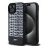 DKNY PU Leather Repeat Pattern Bottom Stripe Fall für iPhone 15 schwarz