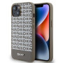 DKNY PU Leather Repeat Pattern Bottom Stripe Fall für iPhone 15 braun