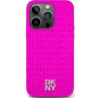 DKNY PU Leather Repeat Pattern Stack Logo Magsafe puzdro pre iPhone 15 ružová
