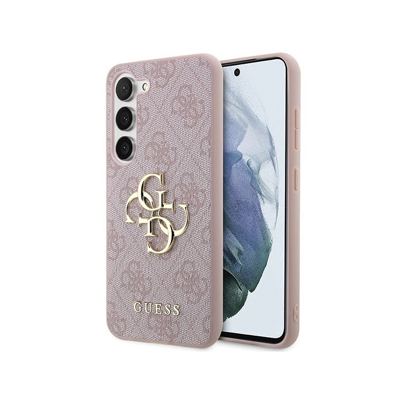 Guess PU 4G Metal Logo Fall für Samsung Galaxy A55 5G pink