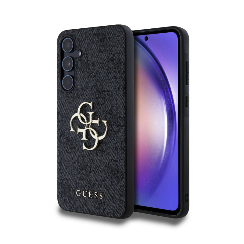 Guess PU 4G Metal Logo puzdro pre Samsung Galaxy A55 5G šedá