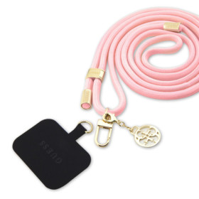 Guess Crossbody popruh Cord 4G Charm zlatá/růžová