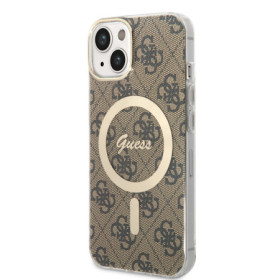 Guess IML 4G MagSafe Case for iPhone 13 braun