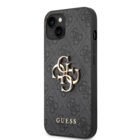 Guess PU 4G Metal Logo pouzdro pro iPhone 14 šedá