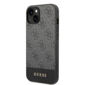 Guess PU 4G Stripe Case for iPhone 14 grau