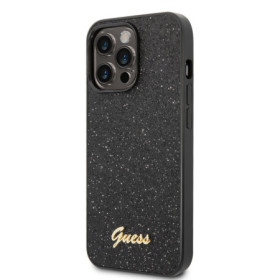 Guess PC/TPU Glitter Flakes Metal Logo Case for iPhone 14 Pro Max black
