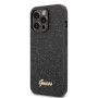 Guess PC/TPU Glitter Flakes Metal Logo Case for iPhone 14 Pro black