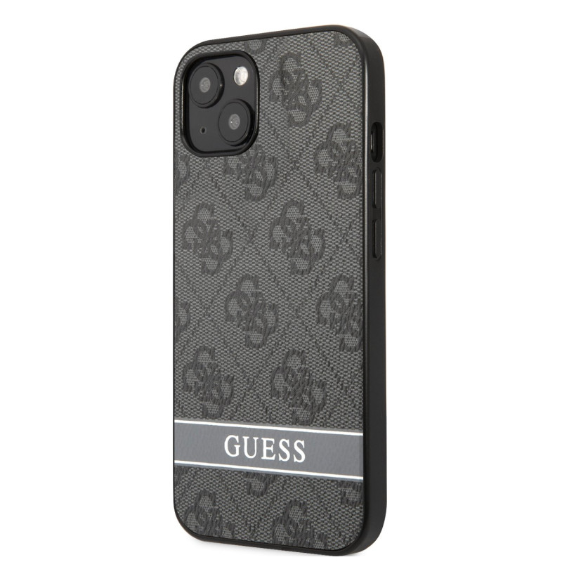 Guess PU 4G Stripe Fall für iPhone 13 grau