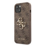 Guess PU 4G Metal Logo Case for iPhone 13 brown