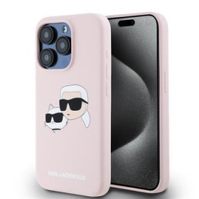 Karl Lagerfeld Liquid Silicone Double Heads MagSafe puzdro pre iPhone 15 Pro Max ružová