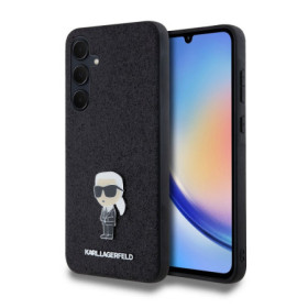 Karl Lagerfeld Fixed Glitter Metal Ikonik pouzdro pro Samsung Galaxy A35 5G černá