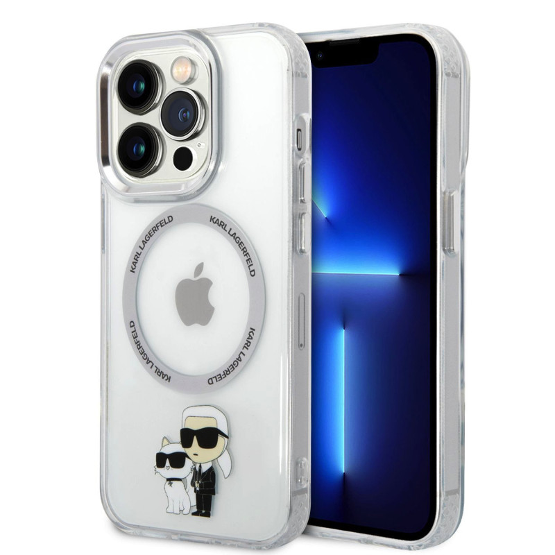 Karl Lagerfeld IML Karl and Choupette NFT MagSafe Fall für iPhone 15 Pro Max transparent