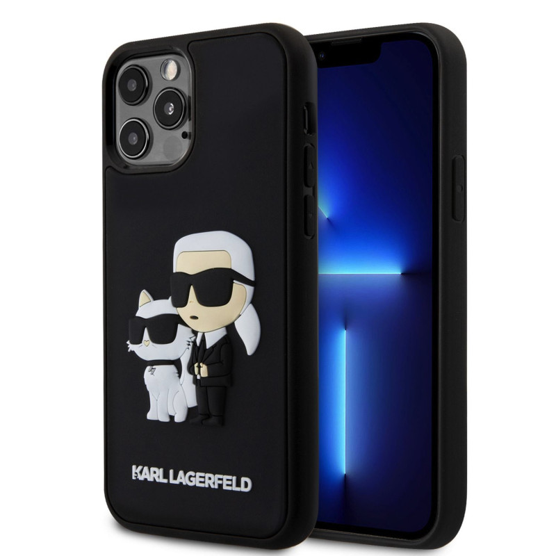 Karl Lagerfeld 3D Rubber Karl and Choupette Case for iPhone 12/12 Pro black