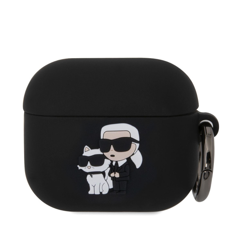 Karl Lagerfeld 3D Logo NFT Karl and Choupette Silicone Fall für AirPods 3 schwarz