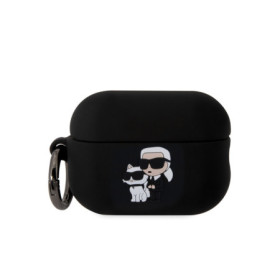 Karl Lagerfeld 3D Logo NFT Karl and Choupette Silicone pouzdro pro AirPods Pro 2 černá
