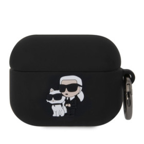 Karl Lagerfeld 3D Logo NFT Karl and Choupette Silicone Fall für AirPods Pro schwarz