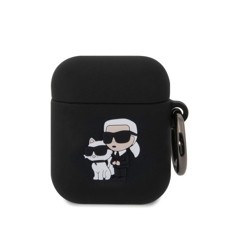 Karl Lagerfeld 3D Logo NFT Karl and Choupette Silicone Fall für AirPods 1/2 schwarz