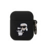 Karl Lagerfeld 3D Logo NFT Karl and Choupette Silicone pouzdro pro AirPods 1/2 černá
