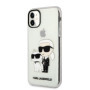 Karl Lagerfeld IML Glitter Karl and Choupette NFT Fall für iPhone 11 transparent
