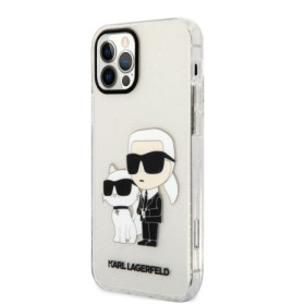 Karl Lagerfeld IML Glitter Karl and Choupette NFT Case for iPhone 12/12 Pro transparent