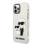 Karl Lagerfeld IML Glitter Karl and Choupette NFT Fall für iPhone 12/12 Pro transparent