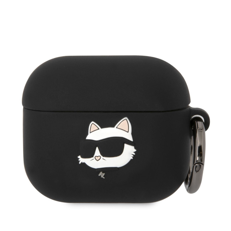 Karl Lagerfeld 3D Logo NFT Choupette Head Silicone pouzdro pro AirPods 3 černá