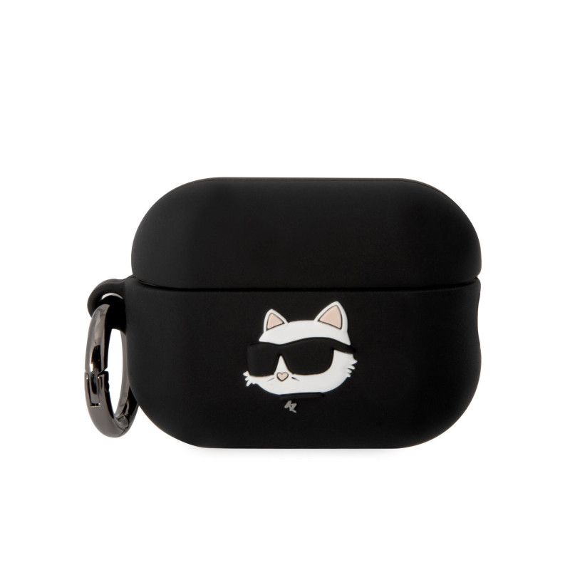 Karl Lagerfeld 3D Logo NFT Choupette Head Silicone Case for AirPods Pro 2 black