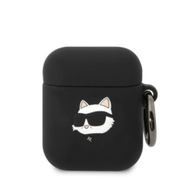 Karl Lagerfeld 3D Logo NFT Choupette Head Silicone Case for AirPods 1/2 black