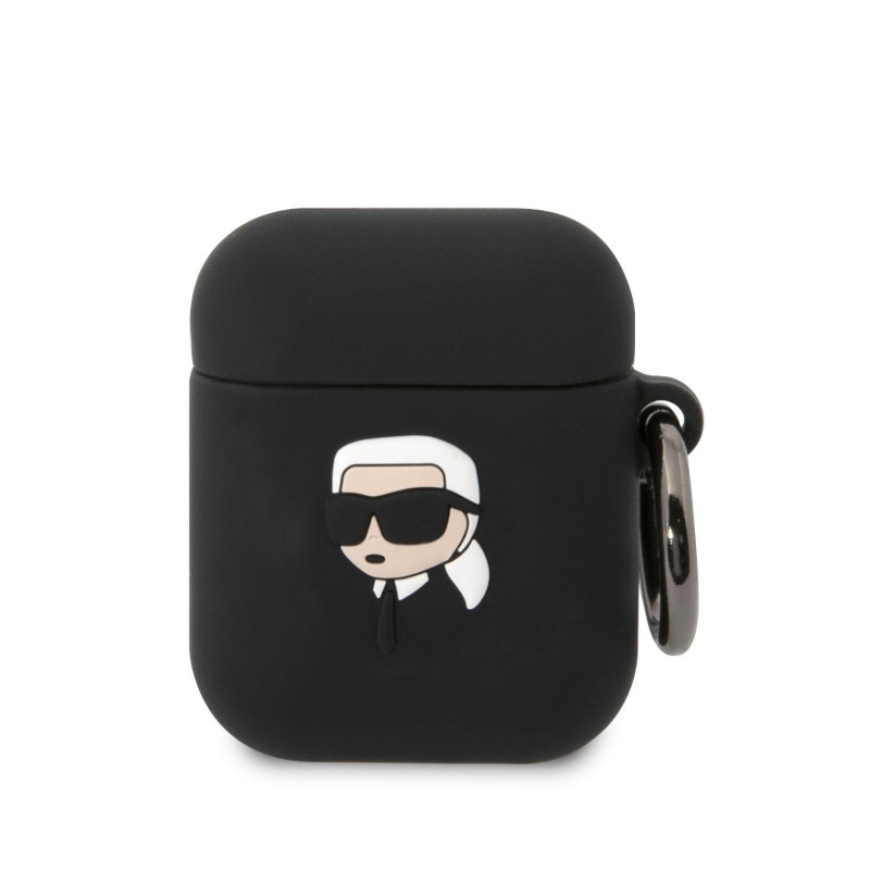 Karl Lagerfeld 3D Logo NFT Karl Head Silicone Case for AirPods 1/2 black