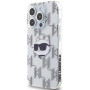 Karl Lagerfeld IML Electroplated Choupette Head puzdro pre iPhone 15 Pro transparentná