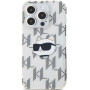 Karl Lagerfeld IML Electroplated Choupette Head puzdro pre iPhone 15 Pro transparentná
