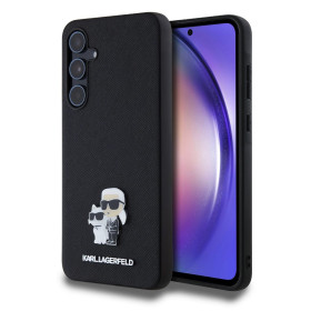 Samsung Galaxy A55 5G Karl Lagerfeld PU Saffiano Metal Karl and Choupette pouzdro černá
